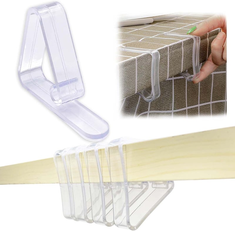 Kitnish 16 Upgraded Tablecloth Clips,Thicker Wider Clear Tablecloth Clips,Plastic Table Cloth Hold Down Clips Table Cloth Holder Cover Clamps for Restaurant Picnics Marquees Weddings Graduation Party. - Image 1